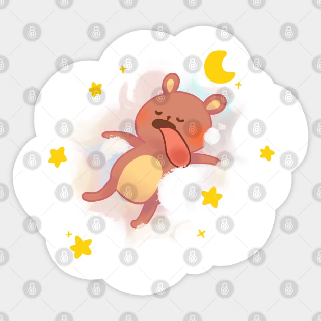 Bear Sleeping on a Cloud Sticker by vooolatility